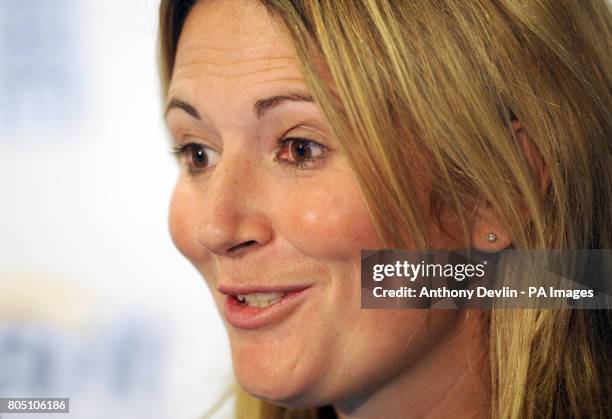 England Women's captain Charlotte Edwards speaks to the media as the ECB announce Brit insurance as the new team sponsor during a press conference at...