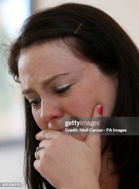 Aidan McAnespie's niece Una McCabe during a press conference following the announcement that the British government expressed deep regret over the...