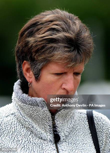 Mary Ellen Collis, formery of Wardana Kennels, arrives at Corby Magistrates court charged with causing unnecessary suffering to 85 dogs and failing...