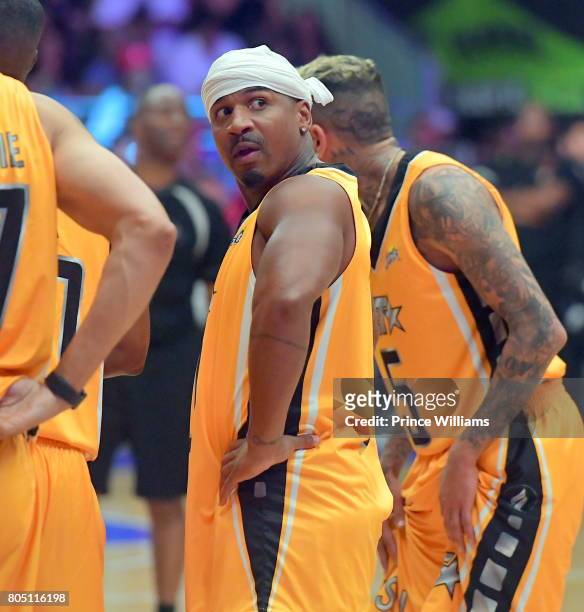 Stevie J attends the Celebrity Basketball Game During the 2017 BET Experience at the Los Angeles Convention Center on June 24, 2017 in Los Angeles,...