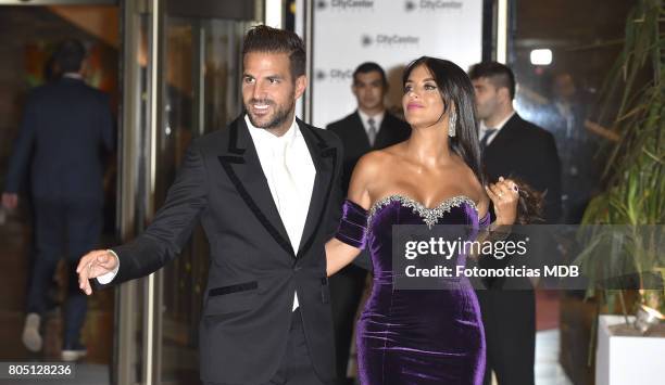 Cesc Fabregas and Daniella Semaan attend Lionel Messi and Antonela Rocccuzzo's wedding at the City Center Rosario Hotel & Casino on June 30, 2017 in...