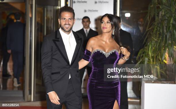 Cesc Fabregas and Daniella Semaan attend Lionel Messi and Antonela Rocccuzzo's wedding at the City Center Rosario Hotel & Casino on June 30, 2017 in...