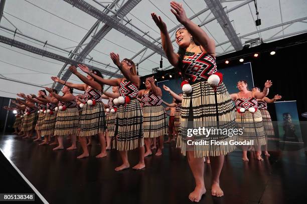 Nga Tumanako of Auckland perform during Te Taumata Kapa Haka at The Cloud on July 1, 2017 in Auckland, New Zealand. The Matariki Festival is an...