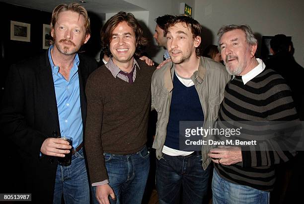 Cast Douglas Henshall, director Rupert Goold, Joseph Mawle and Gawn Grainger attend the press night of 'The Last Days of Judas Iscariot', at the...
