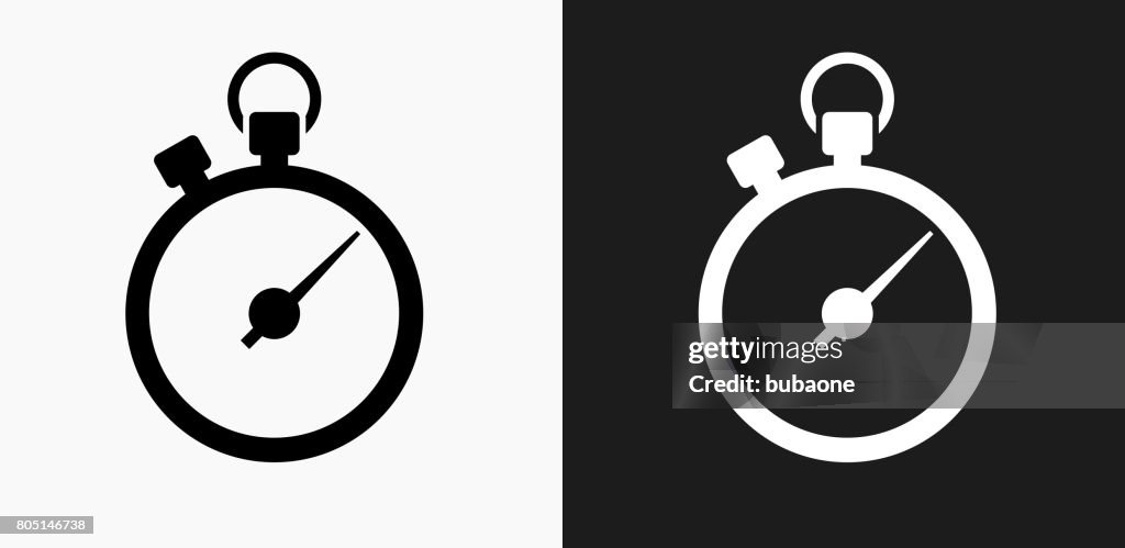 Stoppuhr-Symbol auf schwarz-weiß-Vektor-Hintergründe