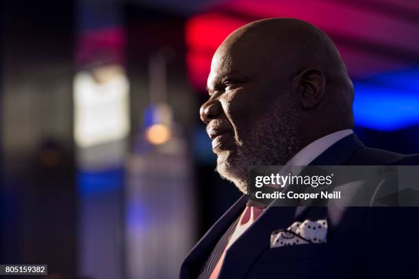 Bishop T.D. Jakes looks on during his surprise 60th birthday celebration at The Joule Hotel on June 30, 2017 in Dallas, Texas.