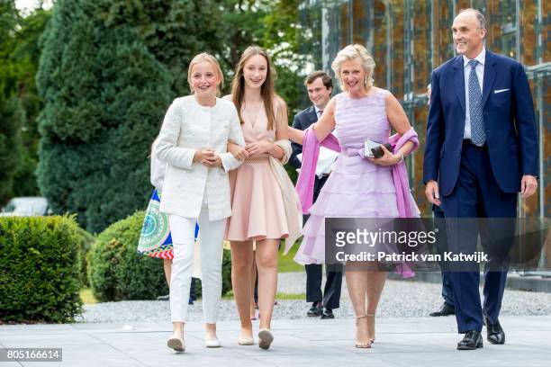 Princess Astrid, Prince Lorenz, Princess Louise and Princess Laetitia Maria of Belgium attend the 80th birthday celebrations of Belgian Queen Paola...
