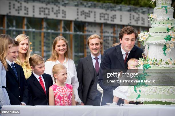 Prince Amedeo, Anna Astrid, Prince Joachim, Princess Luisa Maria, Princess Eleonore, Prince Gabriel, Prince Emmanual, Princess Elisabeth and Lili of...