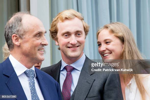 Prince Lorenz with two of his children Prince Joachim and Princess Luise Maria of Belgium attend the 80th birthday celebrations of Belgian Queen...