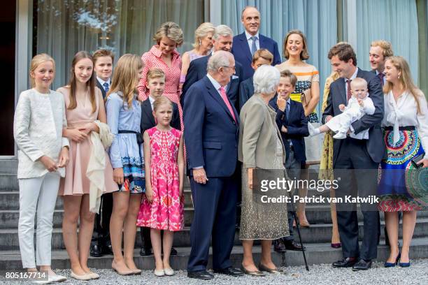 King Albert, Queen Paola, King Philippe, Queen Mathilde, Princess Elisabeth, Prince Gabriel, Prince Emmanuel, Princess Eleonore, Princess Astrid,...