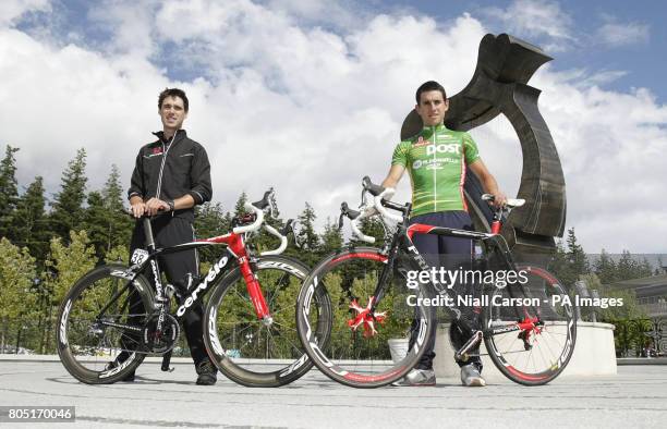 Irish rider Philip Deigan from the Cervelo test team and Mark Cassidy from the AN Post team at the Ritz Carlton Hotel in Powerscourt Co Dublin for...