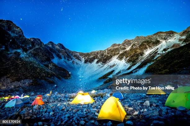 camping under the stary sky on mountain - stary night stock pictures, royalty-free photos & images