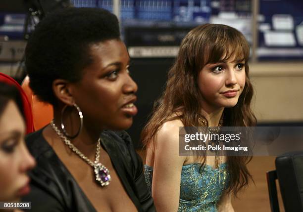 Keiba Burrell, daughter of rapper MC Hammer and Lara Johnston, daughter of Doobie Brothers' singer Tom Johnston during the live taping of the...