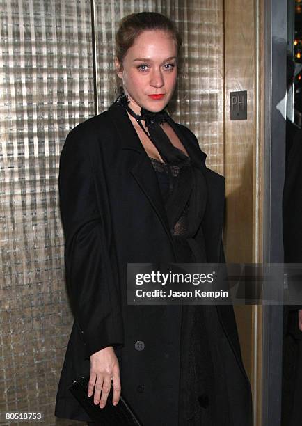 Chloe Sevigny attends The Cinema Society and IWC After Party of "My Blueberry Nights" at the Soho Grand Penthouse on April 2, 2008 in New York City.