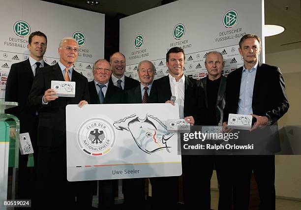 Former players of the German national football team Oliver Bierhoff, Franz Beckenbauer, Uwe Seeler, Matthias Sammer, Karl Schmidt, Lothar Matthaeus,...