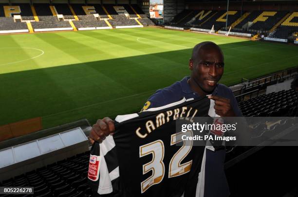 Notts County's New Signing Sol Campbell during a press conference at Meadow Lane, Nottingham.