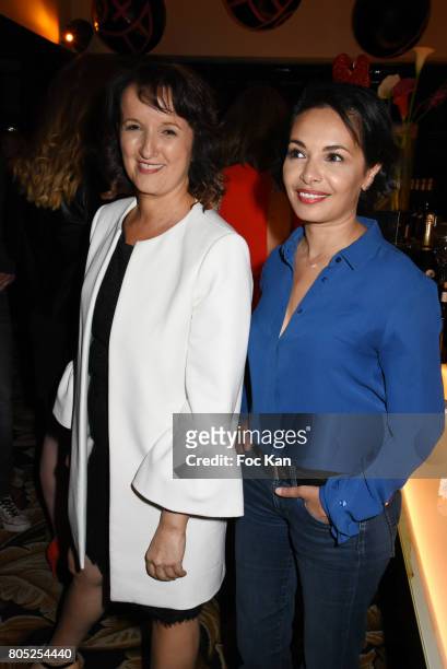 Anne Roumanoff and Saida Jawad attend the 'Red Defile' Auction Fashion Show Hosted by Ajila Association Association Against Women Heart Disease at...