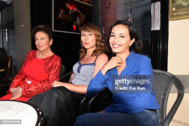 Fadila D'Egypte, Frederique Courtadon and Saida Jawad attend the 'Red Defile' Auction Fashion Show Hosted by Ajila Association Association Against...