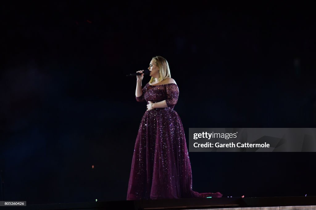 Adele Performs At Wembley Stadium
