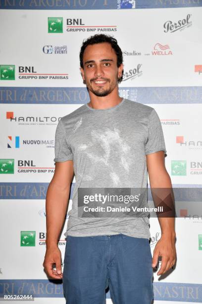Simone Liberati attends Nastri D'Argento 2017 Press Conference on July 1, 2017 in Taormina, Italy.
