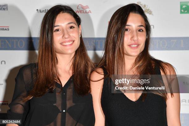 Angela Fontana and Marianna Fontana attend Nastri D'Argento 2017 Press Conference on July 1, 2017 in Taormina, Italy.