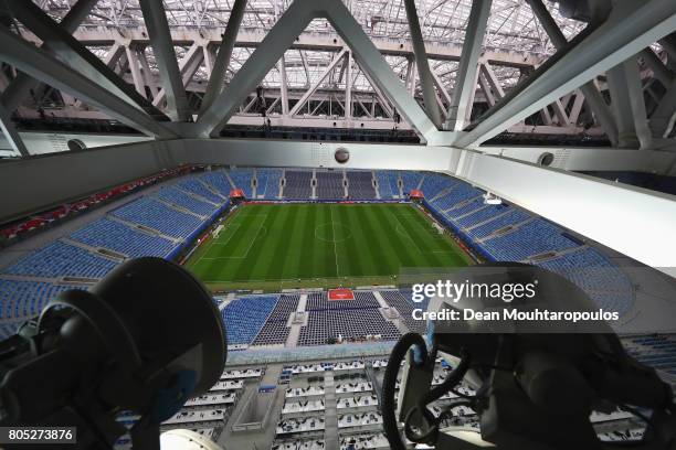 General view of the ground, seats, roof and set up of the The Krestovsky Stadium, also called Zenit Arena at the FIFA Confederations Cup Russia 2017...