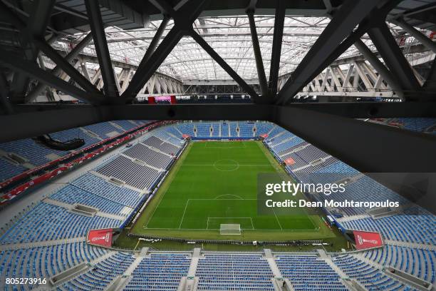 General view of the ground, seats, roof and set up of the The Krestovsky Stadium, also called Zenit Arena at the FIFA Confederations Cup Russia 2017...