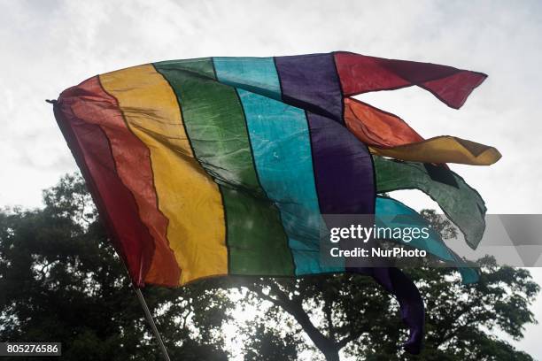 During the protest the members of Lgbt community showing posters to convey their message to the society.near Chandannagar.Kolkata-India.7.1.2017