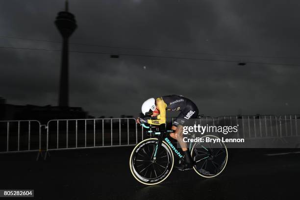 George Bennett of New Zealand and Team LottoNl-Jumbo competes during stage one of Le Tour de France 2017, a 14km individual time trial on July 1,...