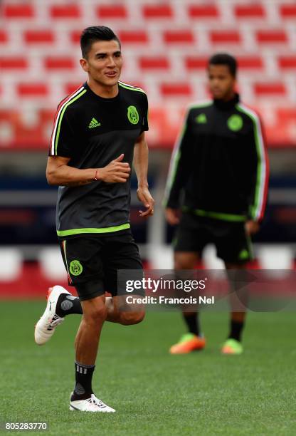 Luis Reyes in action during the Mexico training session on July 1, 2017 in Moscow, Russia.