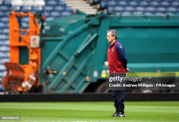 Scotland manager George Burley during the training session at Hampden Park, Glasgow.