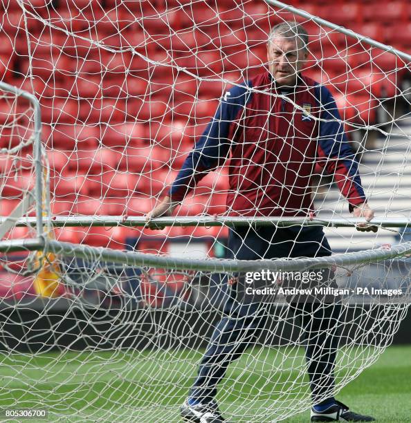 Scotland assistant manager Terry Butcher during the training session at Hampden Park, Glasgow.