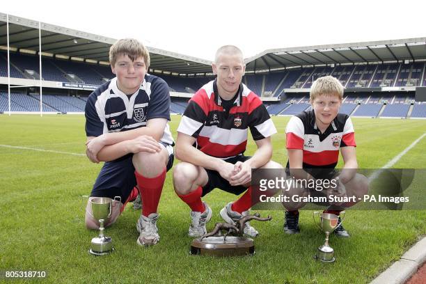The new captains of the title holders, Musselburgh , Thomas Gracie and Stirling County Archie Russell and Scotty Thomson during the 09/10 National...