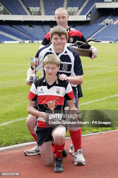 The new captains of the title holders, Musselburgh , Thomas Gracie and Stirling County Archie Russell and Scotty Thomson during the 09/10 National...