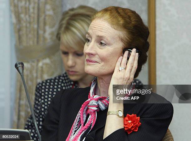 Henrietta Holsman Fore, administrator of the US Agency for International Development, takes part in the G8 Development ministers' meeting in Tokyo on...