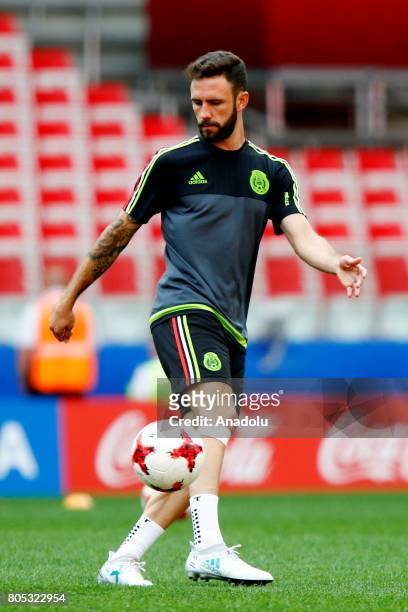 Mexico's player Miguel Layún attend a training session ahead of FIFA Confederations Cup 2017 in Moscow, Russia on July 01, 2017. Portugal take on...