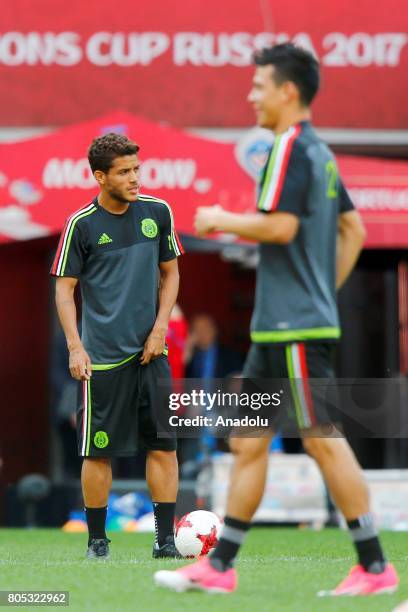 Mexico's player Jonathan Dos Santos attend a training session ahead of FIFA Confederations Cup 2017 in Moscow, Russia on July 01, 2017. Portugal take...