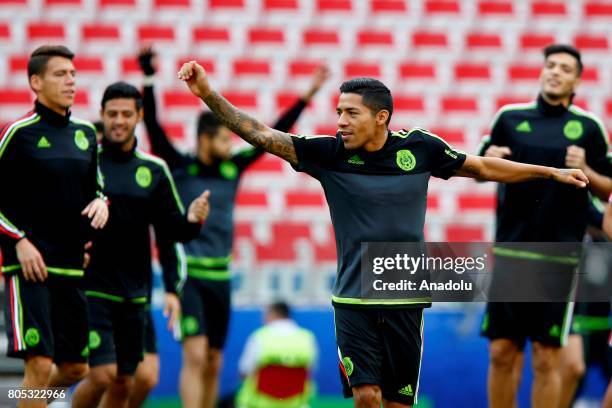 Mexico's player Marco Fabian attend a training session ahead of FIFA Confederations Cup 2017 in Moscow, Russia on July 01, 2017. Portugal take on...