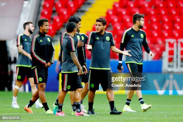 Mexico's player Jonathan Dos Santos attend a training session ahead of FIFA Confederations Cup 2017 in Moscow, Russia on July 01, 2017. Portugal take...