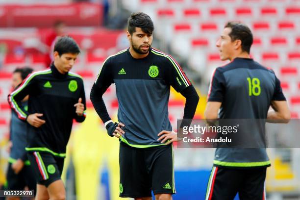 Mexico's player Néstor Araujo attend a training session ahead of FIFA Confederations Cup 2017 in Moscow, Russia on July 01, 2017. Portugal take on...