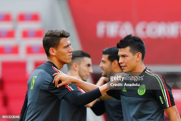 Mexico's player Héctor Moreno attend a training session ahead of FIFA Confederations Cup 2017 in Moscow, Russia on July 01, 2017. Portugal take on...