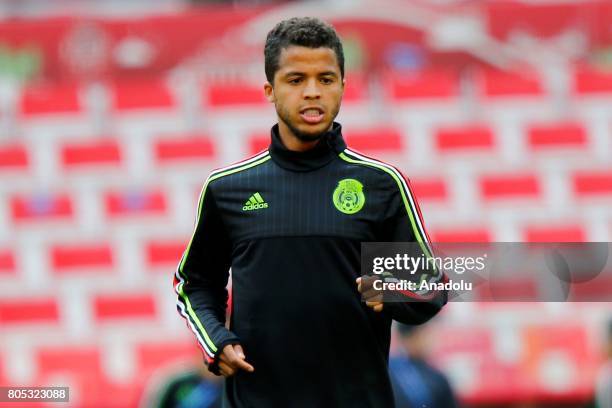 Mexico's player Giovani Dos Santos attend a training session ahead of FIFA Confederations Cup 2017 in Moscow, Russia on July 01, 2017. Portugal take...
