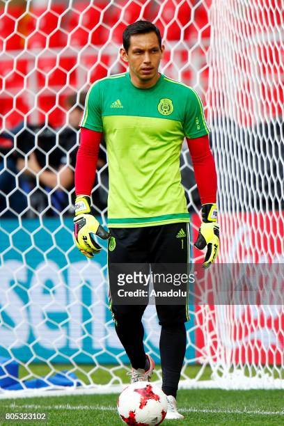 Mexico's goalkeeper Rodolfo Cota attend a training session ahead of FIFA Confederations Cup 2017 in Moscow, Russia on July 01, 2017. Portugal take on...