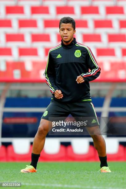 Mexico's player Giovani Dos Santos attend a training session ahead of FIFA Confederations Cup 2017 in Moscow, Russia on July 01, 2017. Portugal take...