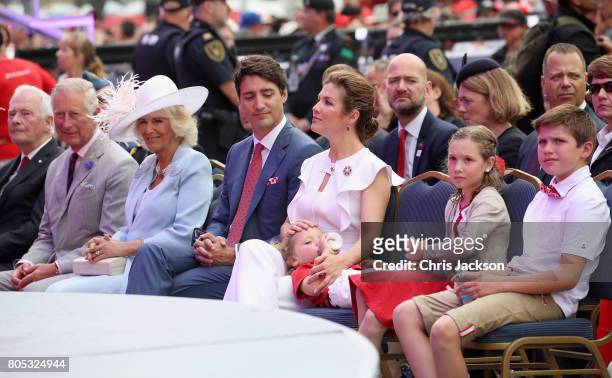 Prince Charles, Prince of Wales, Camilla, Duchess of Cornwall, Sophie Grégoire Trudeau, Justin Trudeau, Hadrien Trudeau, Ella-Grace Trudeau and...