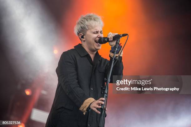Conor Mason of Nothing But Thieves performs on stage at Community Festival at Finsbury Park on July 1, 2017 in London, England.