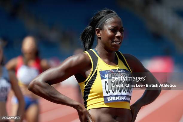 Christine Ohuruogu of Great Britain in the Womens 400m Heats during Day One British Athletics World Championships Team Trials at Birmingham Alexander...