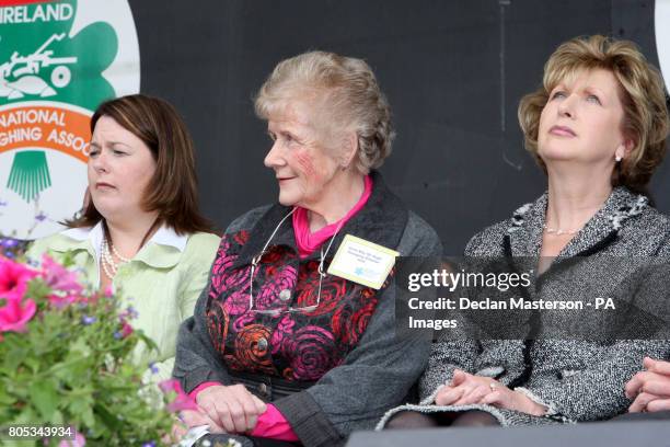 Michelle Gildernew, minister for agriculture in northern ireland, Anna May McHugh, MD of the NPA and President Mary McAleese during the National...