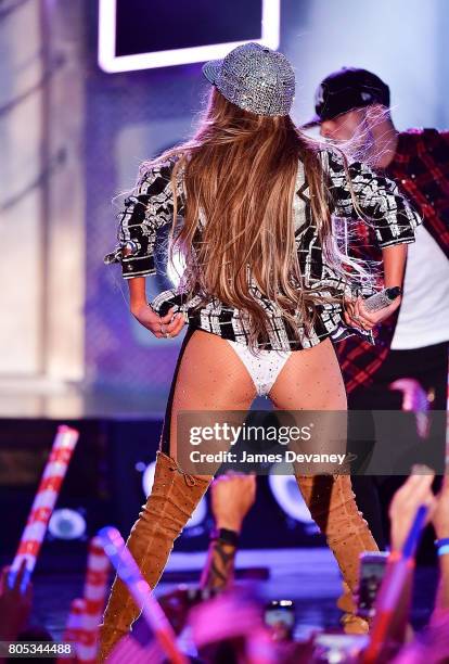 Jennifer Lopez performs during the Macy's 4th of July Firework Show at Hunter's Point South Park on June 30, 2017 in New York City.