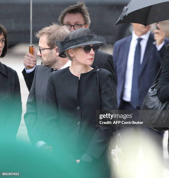 Widow of former German Chancellor Helmut Kohl, Maike Kohl-Richter attends a military honors ceremony for late former Chancellor Helmut Kohl on July...